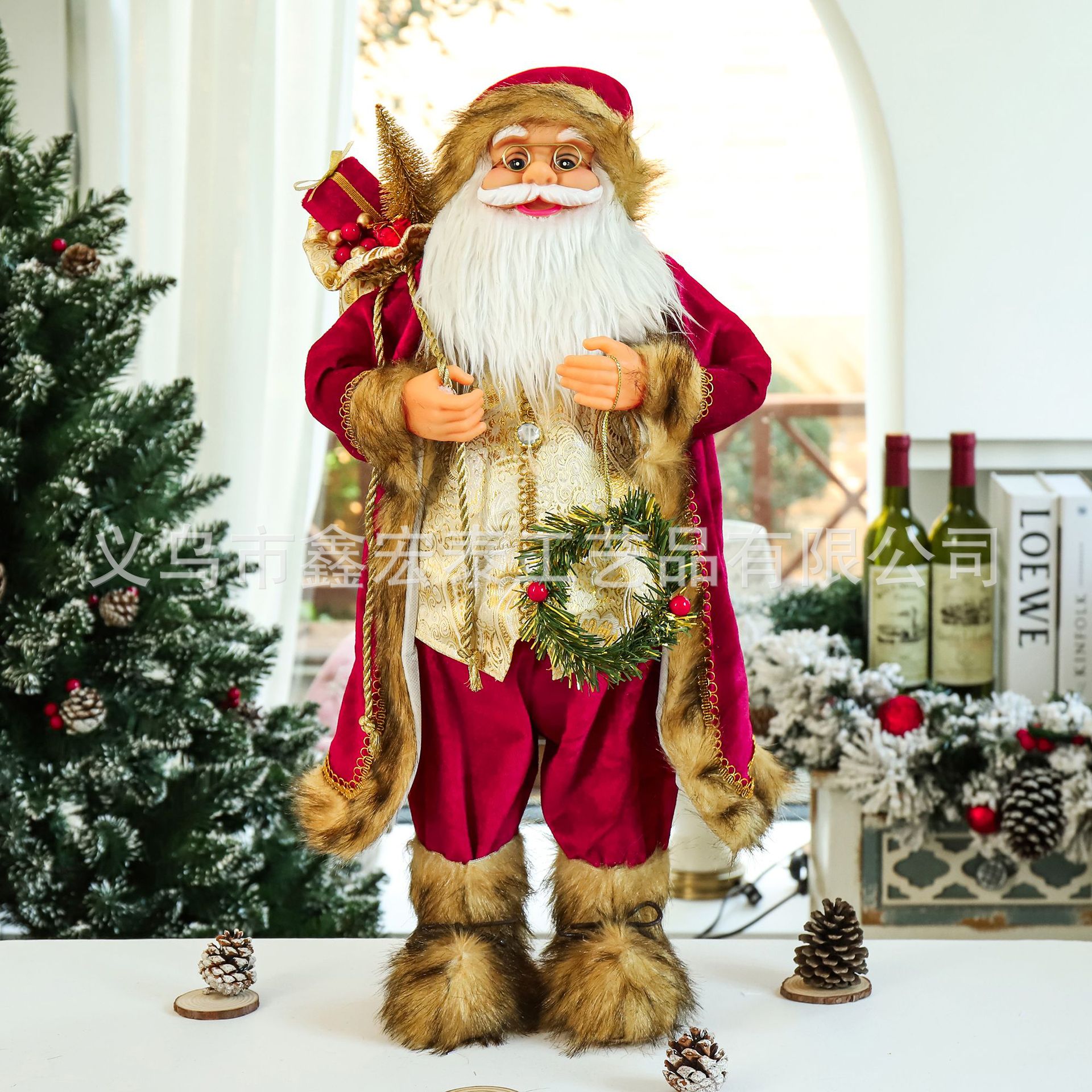 Tela creativa muñeca de Santa Claus Nueva Navidad decoración de la ventana de suministro de fábrica transfronteriza