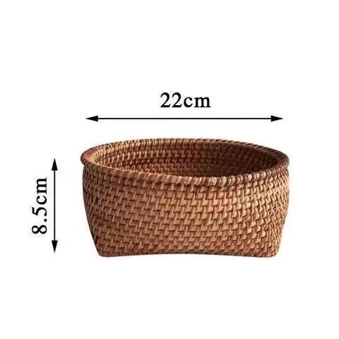 Cestas de almacenamiento de frutas de caña trenzadas vietnamitas canasta de sala de estar casera de bocadillos cestas de dulces creativas canasta de frutas secas caja