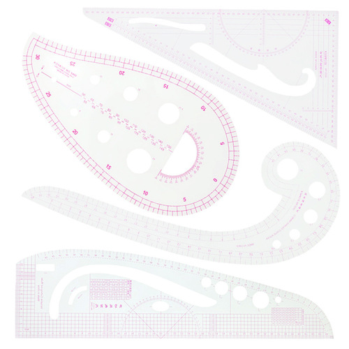 Multi-specification clothing painting measuring ruler, cutting ruler, clothing grading ruler set, clothing auxiliary pattern making tools