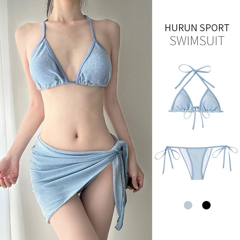 Hot Girl SHEIN vestido de baño split bikini sexy de tres piezas hot spring juvenil de cola de mar