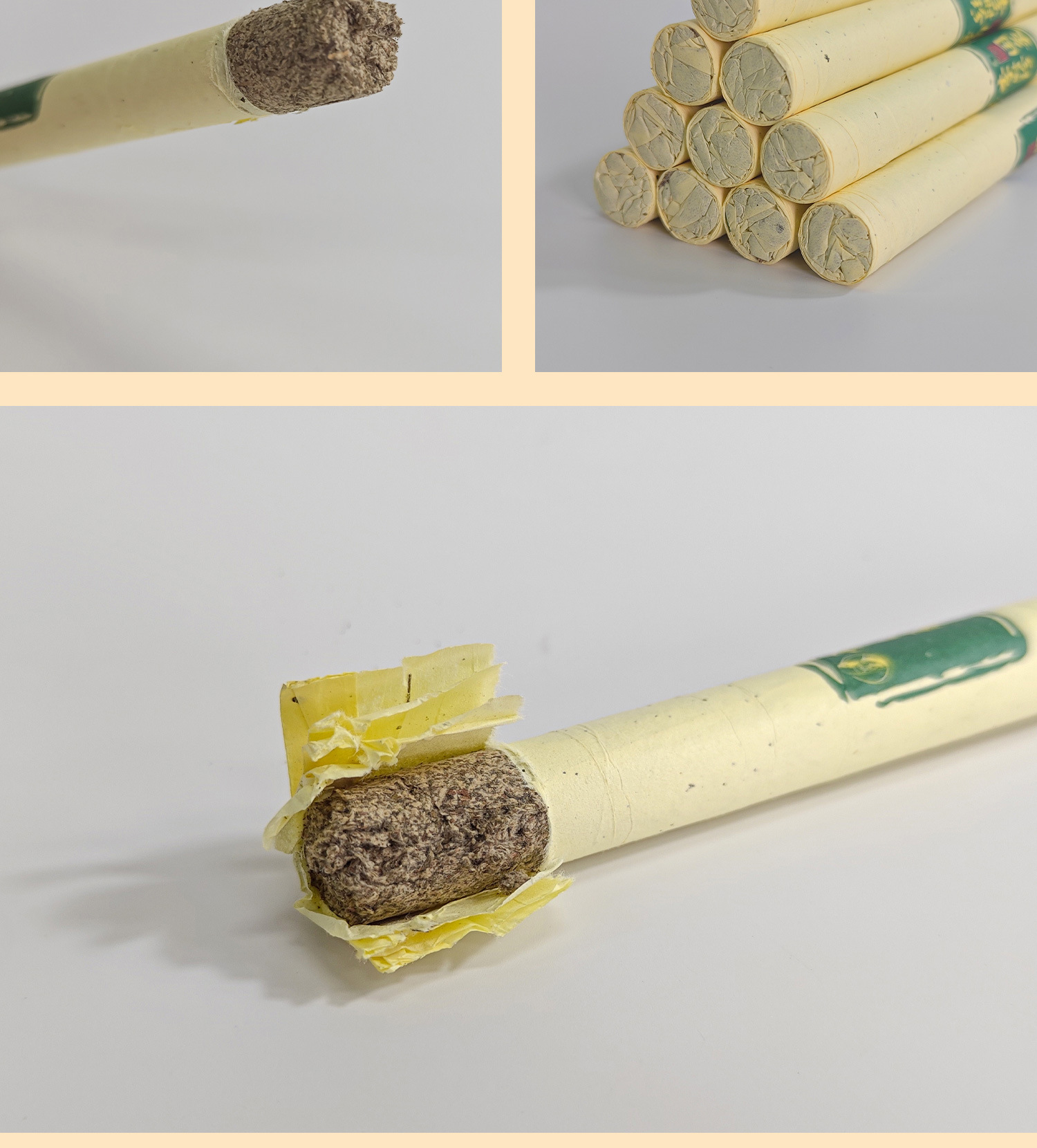 Qichun Moxa Sticks Ai Tiao 1.8x20cm Pure Mugwort Moxibustion Rolls 10 Pack for Warming Therapy preparation