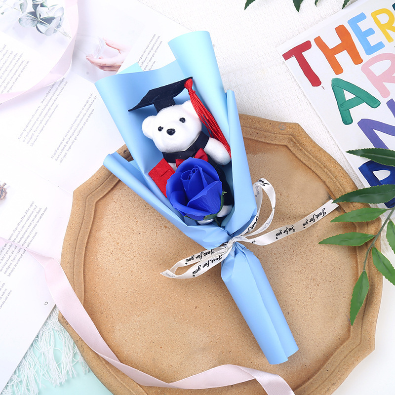 卒業漫画博士熊薔薇ヒマワリ花束恋人母教師の日創意プレゼントお土産|undefined