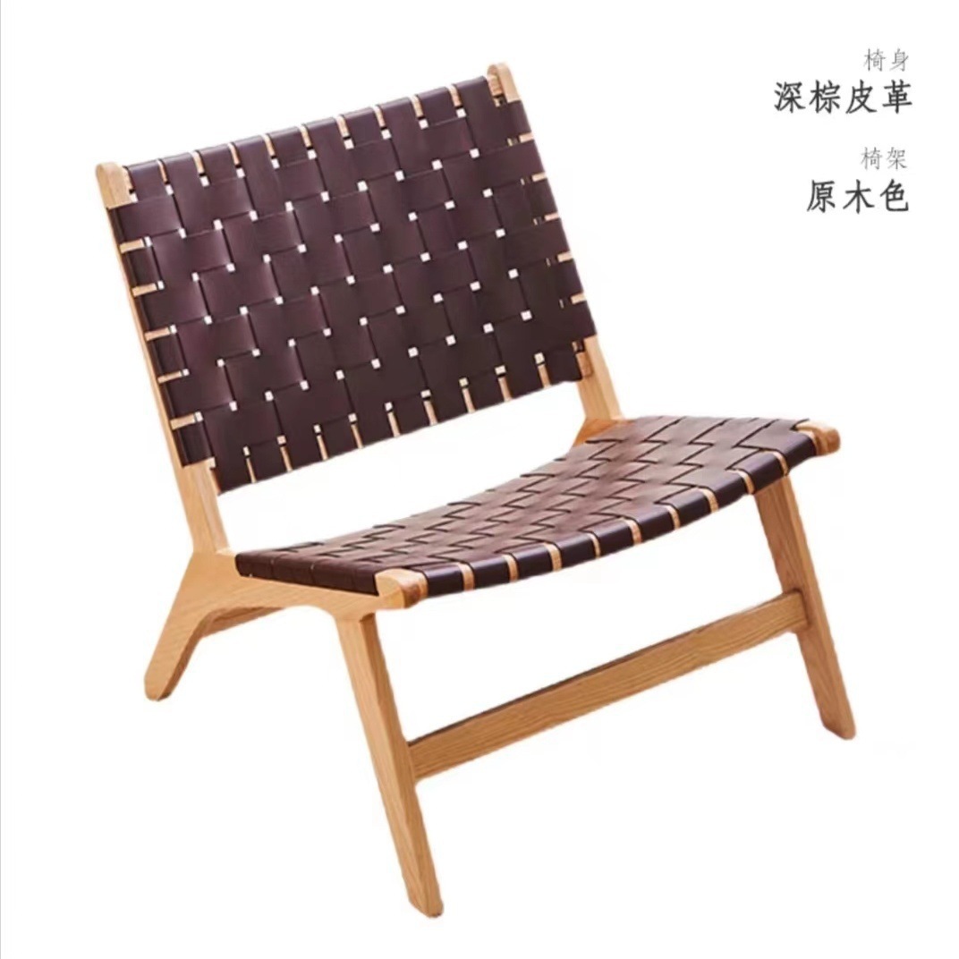 Sofá casero individual pequeño tipo de vivienda sala de estar balcón tejido de cuerda estilo japonés retro silla de ocio de madera maciza