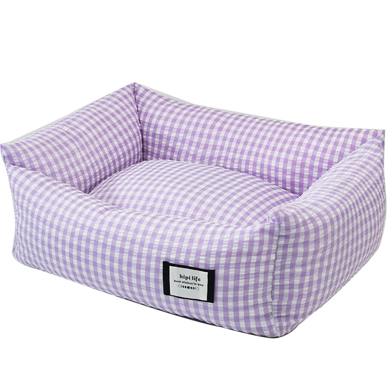 Nuevo estilo coreano Plaid perrera para perros pequeños y medianos cuatro estaciones universal cuadrado nido gato sueño profundo mascota nido estilo coreano