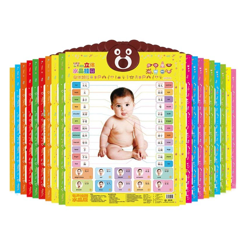 Прекрасный ребенок четвертого поколения Кристалл аудио Настенная диаграмма Отбойник стерео цифровой раннее образование пиньинь вокальная карта грамотности Голосовая игрушка