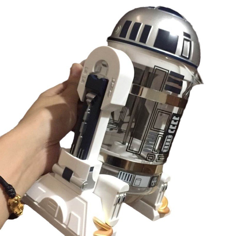 Star Wars R2D2 robot mini hogar mano máquina de café cafetera olla aislamiento olla Moca presión francesa olla