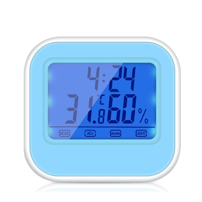 (2개) 터치 스크린 열 습도계 발광 디지털 온도계 실내 고정밀 전자 온도 습도계 시계