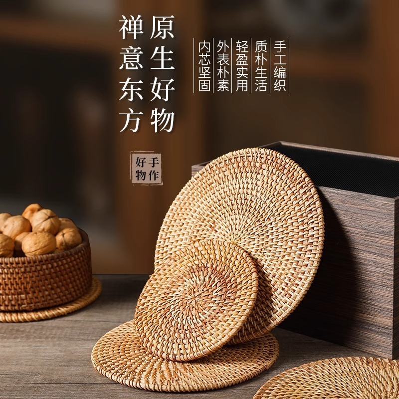 藤编隔热垫子家用防烫锅垫碗垫耐高温餐桌垫耐热盘子垫杯垫茶壶托|undefined