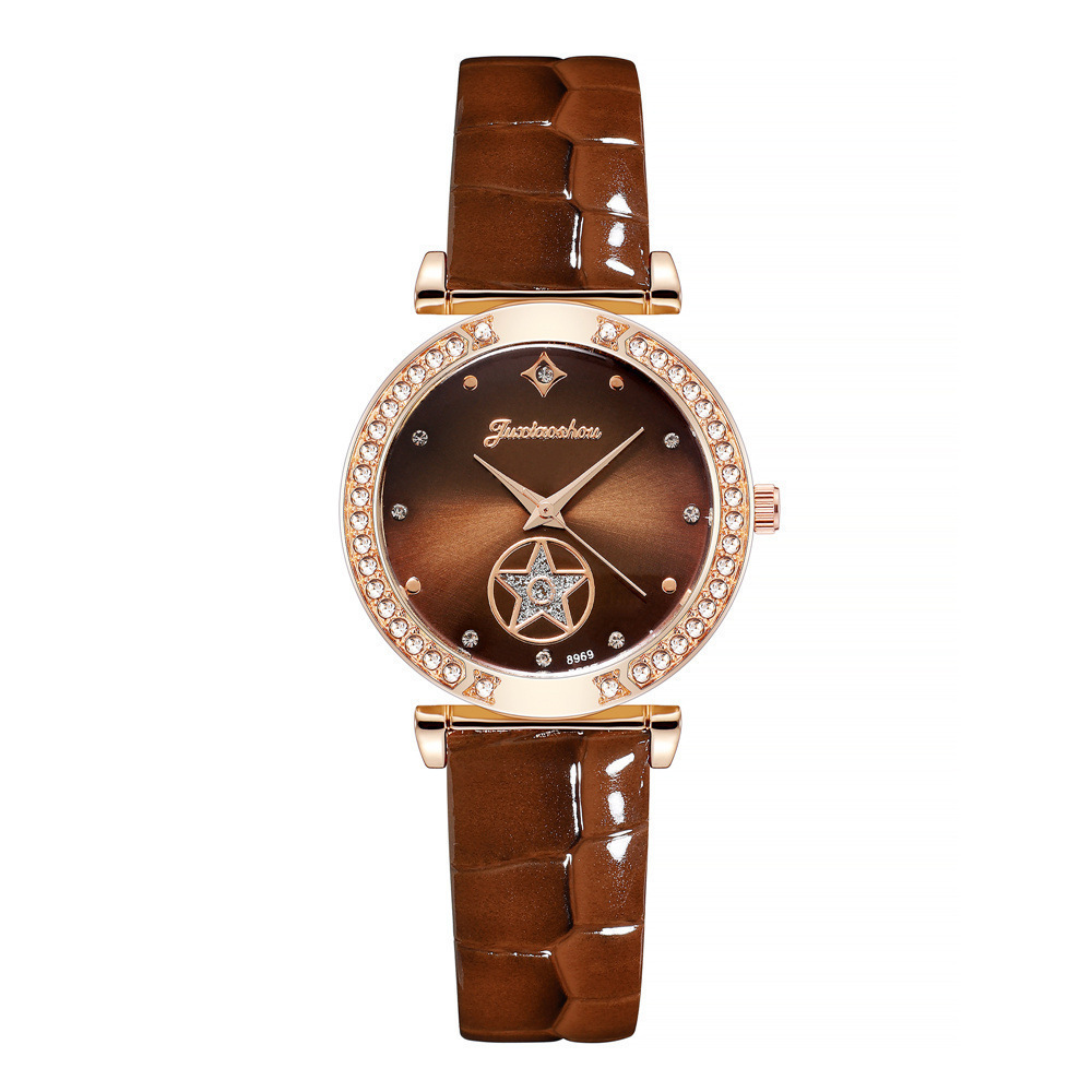 Orologio da donna con cinturino in strass semplice alla moda, orologio da donna al quarzo con cinturino lucido, orologio da donna in vendita a caldo_voghion.com