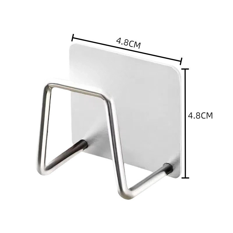 Acero inoxidable drenaje de agua marco de tabla de corte para cocina sin perforación adhesiva esponja de almacenamiento percha gancho de agua de acero