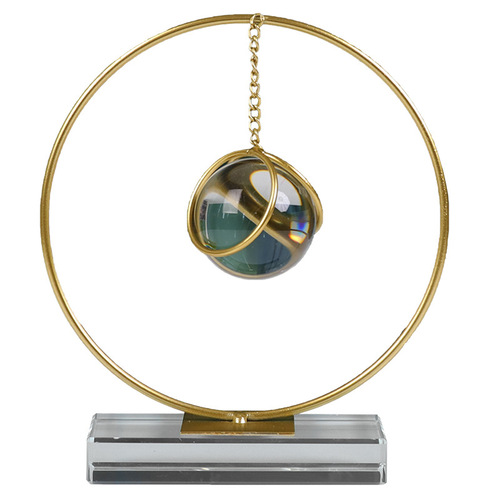 ins light luxury creative geometric crystal ball ornaments home decoration living room wine cabinet model room metal ornaments