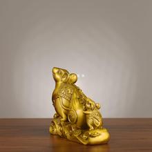 纯铜老鼠摆件复古铜鼠黄金袋福袋鼠家居办公室风水装饰品