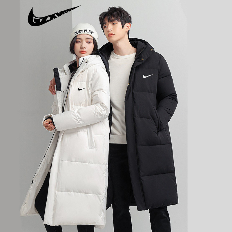2025 Trendy New Winter Unisex Couple's down Jacket Casual Long Over-The-Knee Hooded Thickened Warm Coat