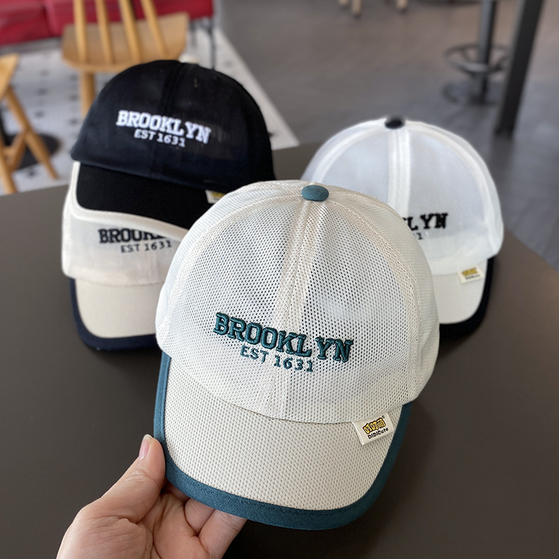Gorra de Béisbol con Malla para Niños de Mezcla de Algodón, Transpirable y Protección Solar