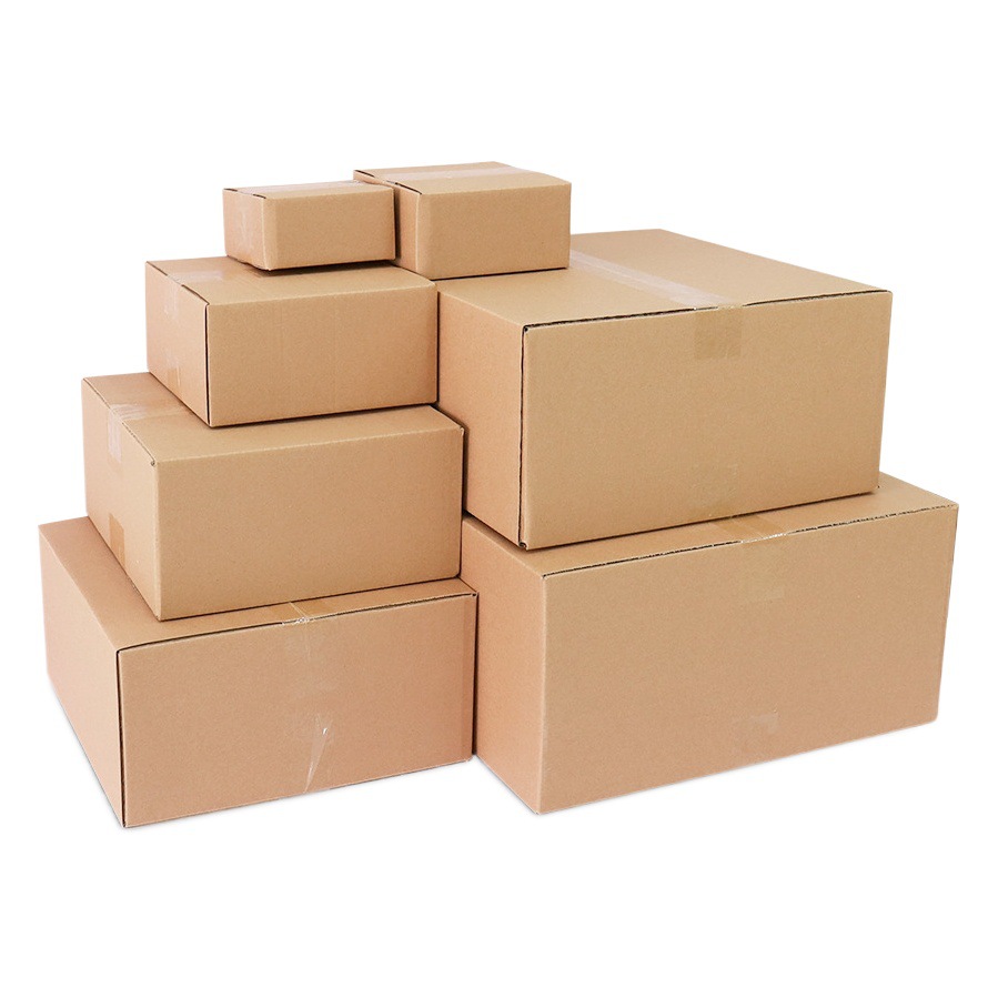 Caja de cartón cuadrado extra dura caja de embalaje expreso de comercio electrónico caja de cartón de envío postal caja de cartón plano de media altura