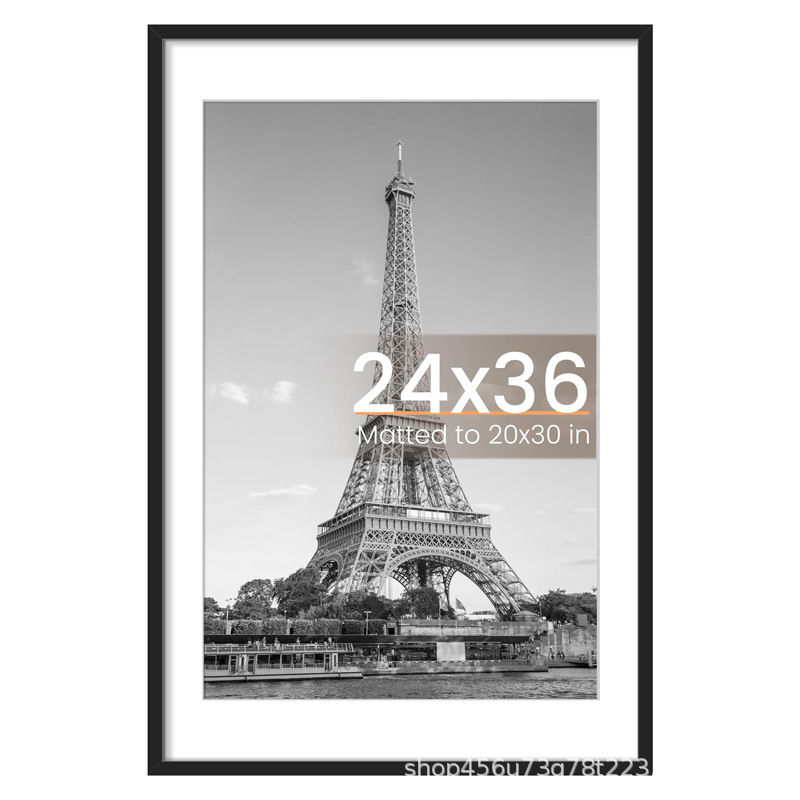 American-Style Cross-Border Poster Frame 24*36 Full-Size Custom Picture Frame 5070Mdf Black Amazon Wall-Mounted Picture Frame