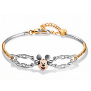 Amazon's Best-Selling European and American New Mickey Mouse Bracelet Creative Double Color Matching Charm Zinc Alloy Jewelry Wholesale