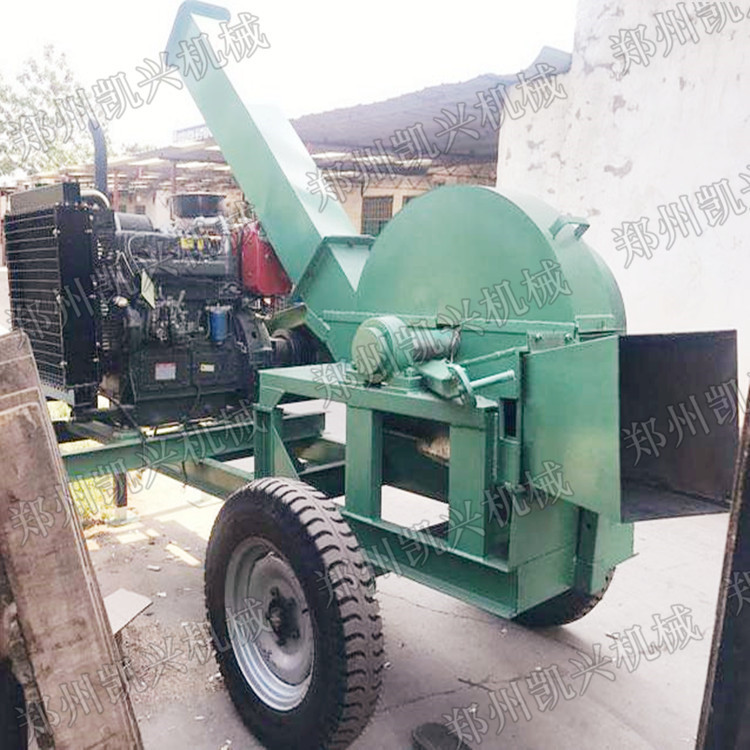 1200型木头削片机 移动柴油版树枝粉碎机 加长出料木材切片机