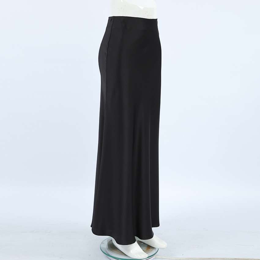 Women's Clothing 2024 acetate satin skirt female autumn new style drape slim A line long skirt high end women's clothing_voghion.com