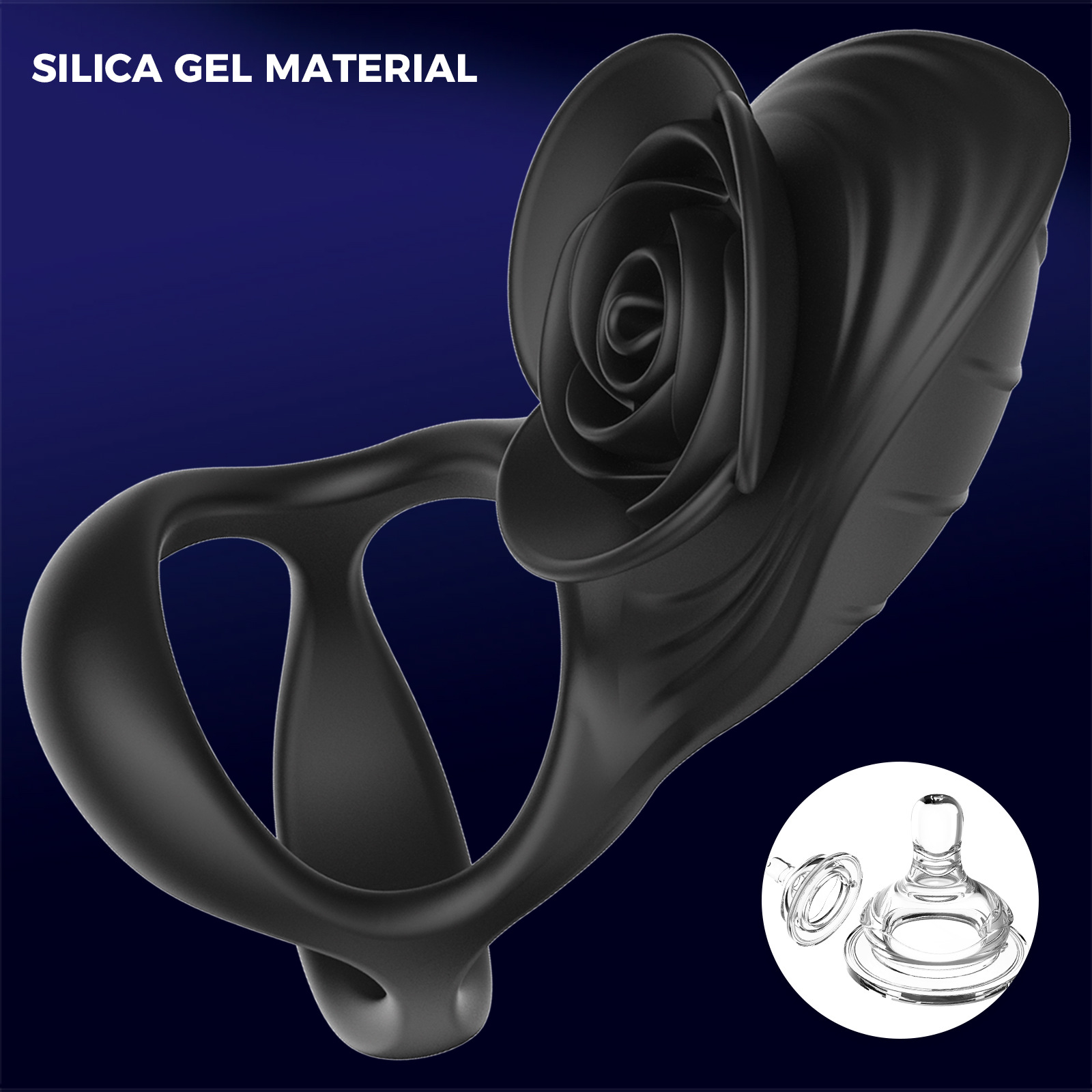 Anello di bloccaggio Hot Rose con telecomando wireless per adulti, per flirtare e ritardare_voghion.com