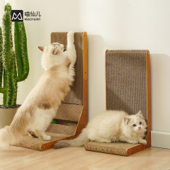 Enlarged L-shaped cat scratching board vertical corrugated paper bell ball pet supplies wear-resistant cat claw board cat toy extra large