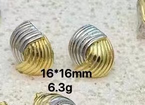 1 Pair Quantity Casual, Daily Occasion 1 Pair IG Style Geometric Mixed Metal Plating Copper 18K Gold Plated Ear Studs