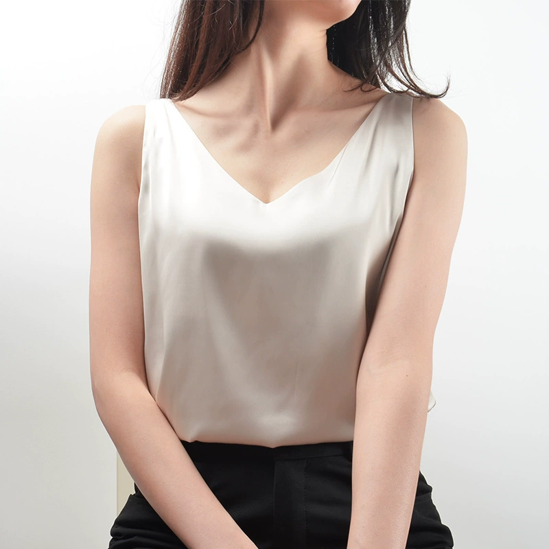 Новая Женская камзол больших размеров из искусственного шелка больших размеров, женское базовое атласное летнее базовое пальто 200 кг с V-образным вырезом