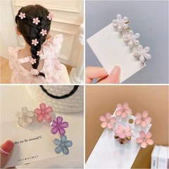Fresh Crystal Small Claw Hairpin Edge Clip Cute Little Flower Fringe Claw Hair Clip Hair Styling Magic