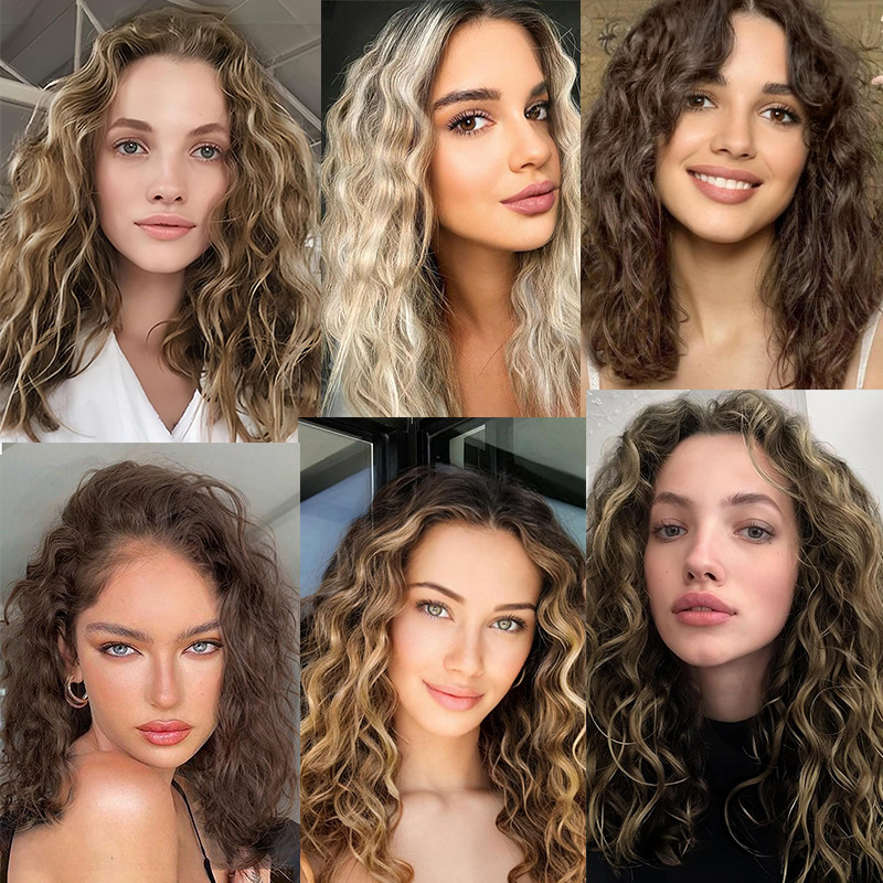 Extensii de păr sintetice cu clip ondulate efect undă_voghion.com