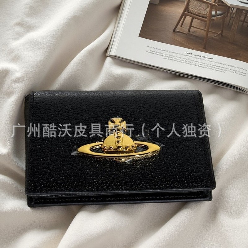 新款西太后卡包钱包土星珠光皮金标logo荔枝纹大简约潮流|undefined