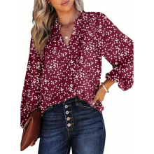 P 24486 Polka Dot Ruched Shirt ����ӡ�����޳���ŷ���羳