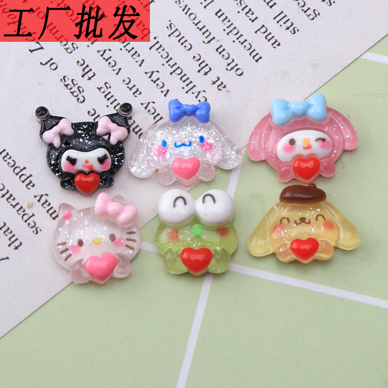 New Resin Accessories Cartoon Sanrio Nail Art Pieces Stationery Box DIY Cream Glue Phone Case Material Kit Decorations