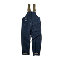 2025逆匠工装美式复古海军甲板背带裤春秋水洗丹宁赤耳直筒牛仔裤