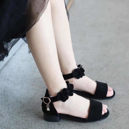 Girls 'sandals, new sand shoes, Korean style, middle and high school children's female students, summer flat casual children's princess shoes
