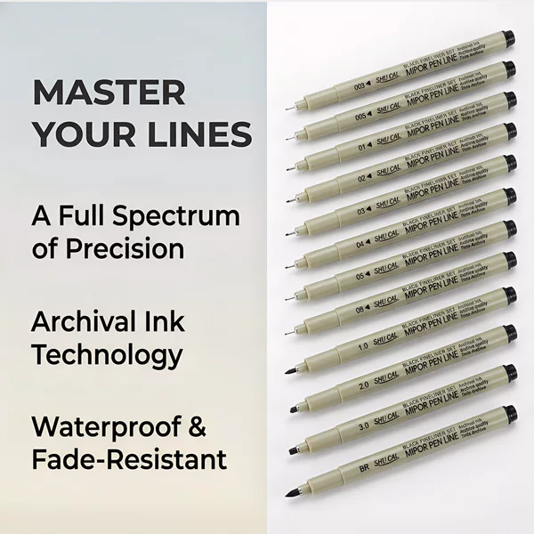 Architectural Design Needle Pen Art Drawing Liner Pen Set DIY Signature Pen Journal Creative Quick-Dry Writing Pen