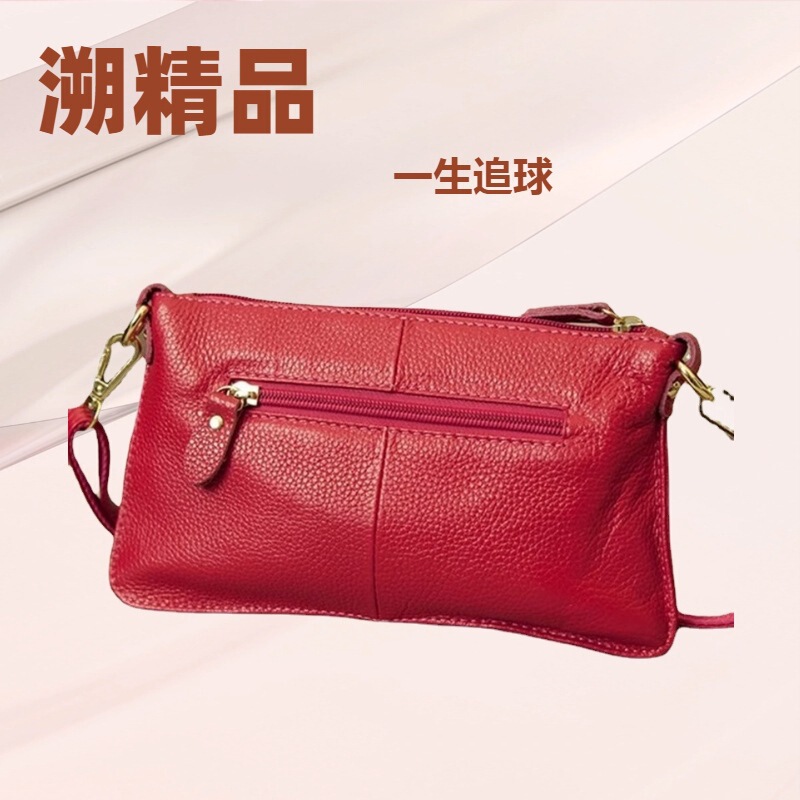 High-End Genuine Leather Handbag for Women, Pure Color Wear-Resistant Clutch Bag, Ultra-Light Soft Leather, Simple Waterproof and Anti-Theft Clutch Bag, Customized