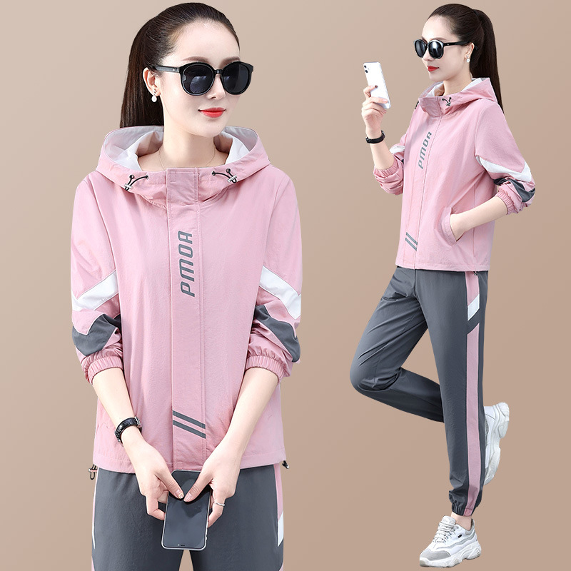 Sports Suit Women's Spring and Autumn 2021 New Fashion Casual Wear Loose Hoodie Two-piece Women's Running Suit