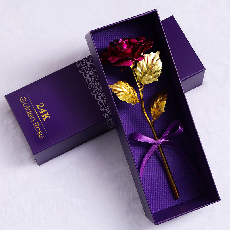 Gold Foil Rose Gift Set With Decorative Design For Any Occasion_voghion.com