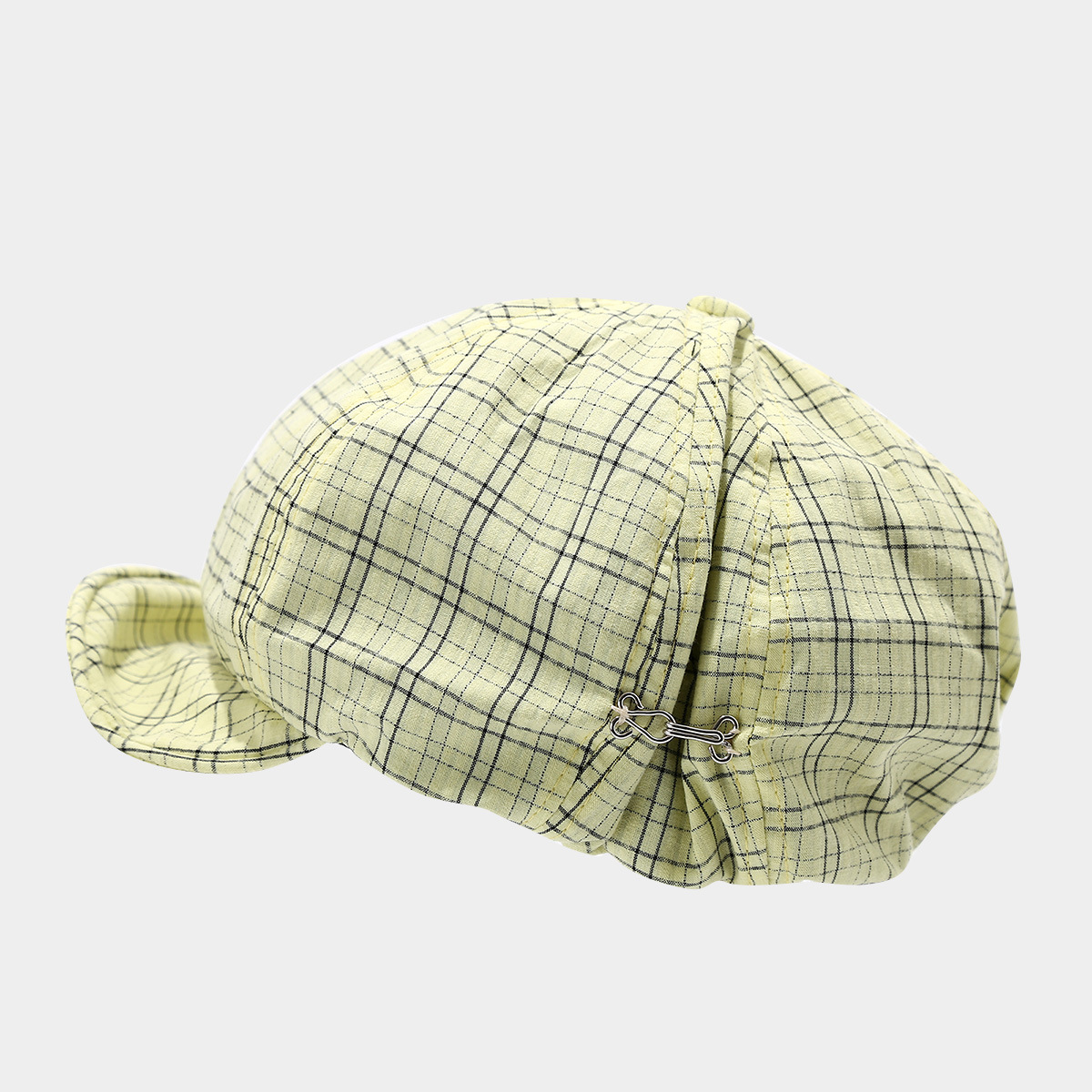 Neue Koreanische Plaid Weiche Baskenmütze Hut frauen Lterary Baumwolle Zeitungsjunge Achteckige Hut – Detail 8