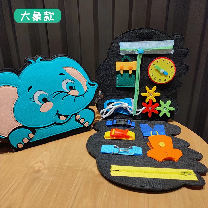 Montessori dinosaurio sentía tablero de aprendizaje ocupado Junta educación de la primera infancia niños Ilustración rompecabezas fieltro tablero de educación temprana Tablero de aprendizaje