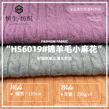 250g春秋冬款绵羊毛小麻花毛线面料 保暖毛衫裙休闲套装针织面料