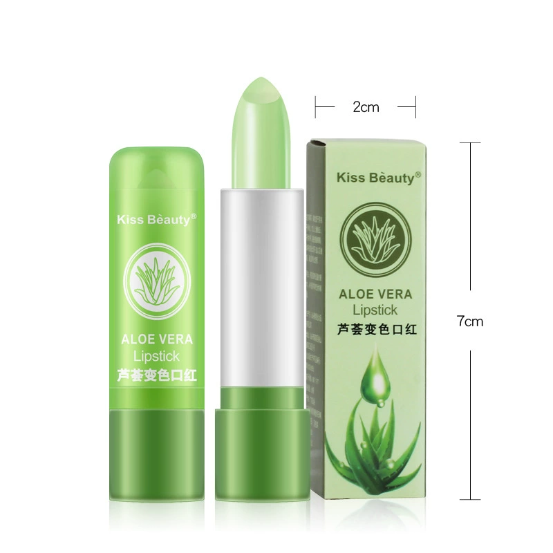 Бальзам для губ с алоэ вера (Kiss Beauty) — увлажняющий, изменяющий цвет и водостойкий помада