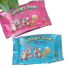 廠家批發 20片卡通粉藍色動物兔子鴨子包裝手口濕巾 隨身攜帶