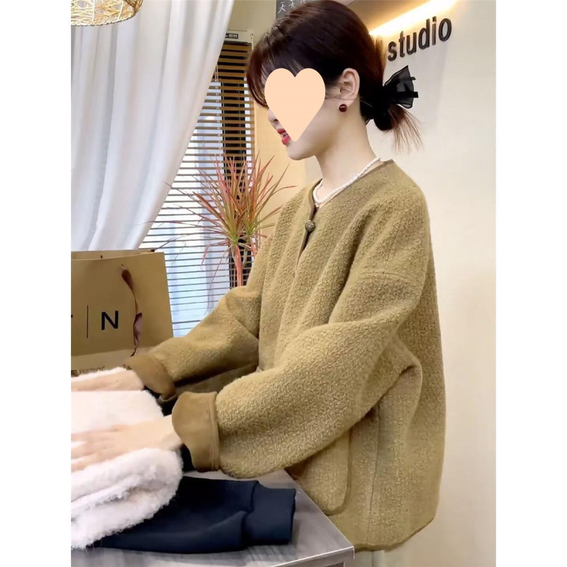 小香风外套女短款2025秋冬新款休闲宽松感一体上衣潮潮流|undefined