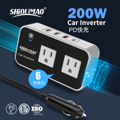 PD 米国標準電源コンバータ付き国境を越えた 200W カーインバーター マルチポート AC ソケット カーチャージャー