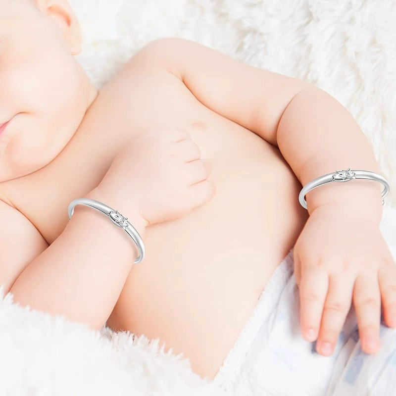 Children's sophisticated cute silver bracelet for new born, Birthday gift