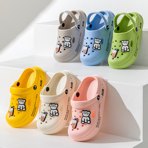 Children's Slippers Summer Girls Boys Anti-Slip Hooded Toddler Soft Sole Hole Shoes Infants Babies Cool Slippers Wholesale