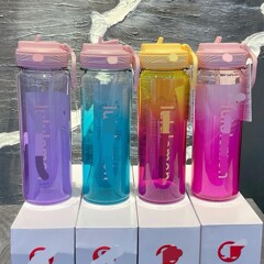 新製品 LU スポット透明ウォーターボトルスポーツ落下防止コールドケトルフィットネスプラスチックカップ高価値