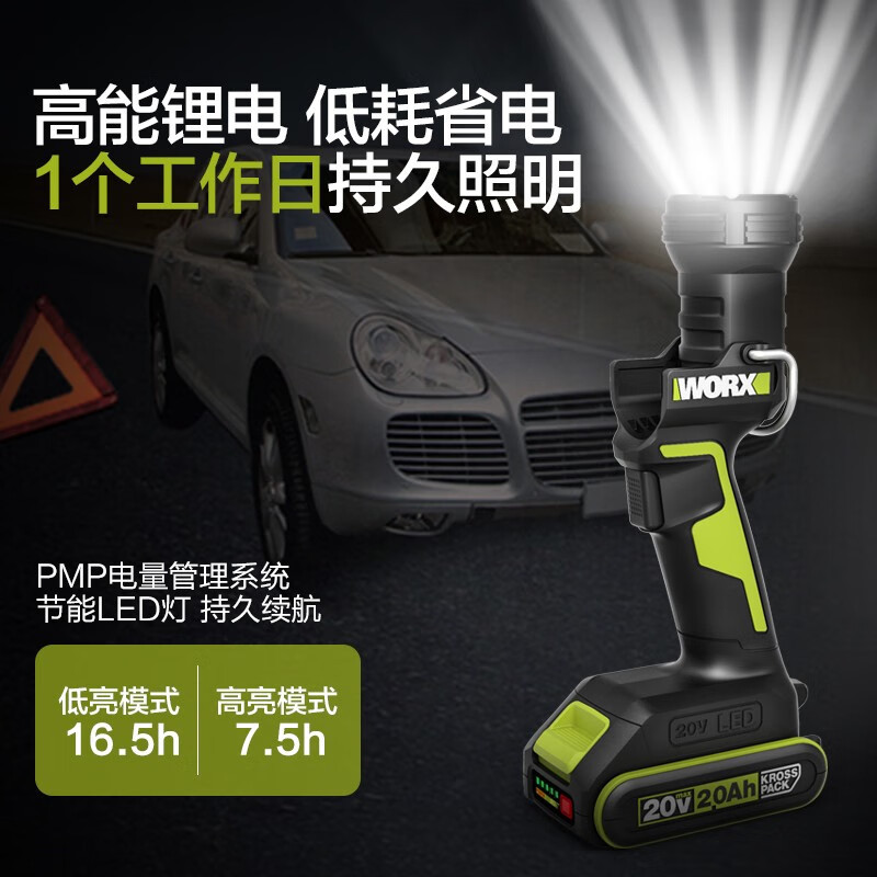 20V lámpara de litio multifuncional WU027 iluminación de sitio de construcción al aire libre luz portátil WU027.9 [metal desnudo]