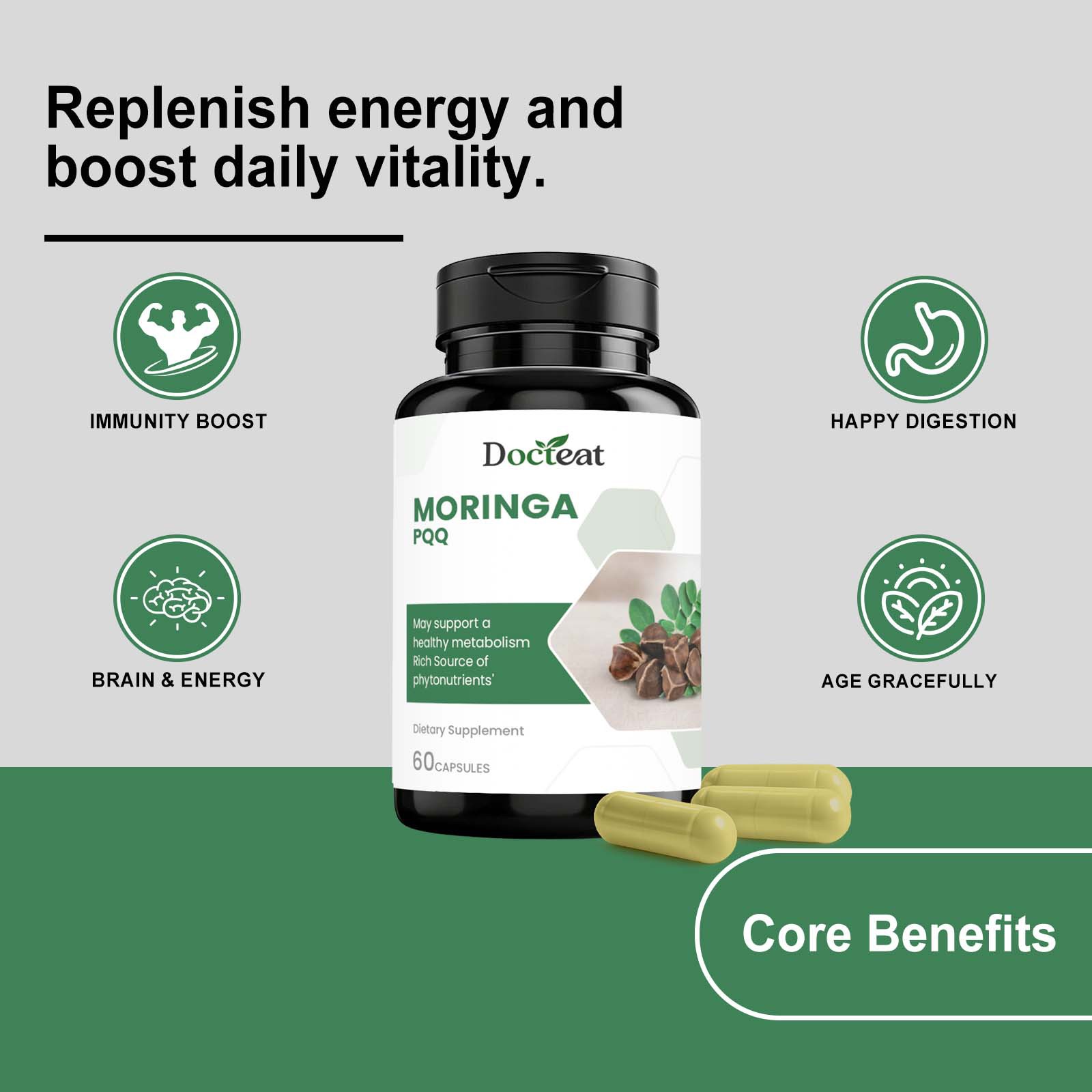 DOCTEAT 辣木PQQ能量补充胶囊 富含植物营养素提升日常活力能量